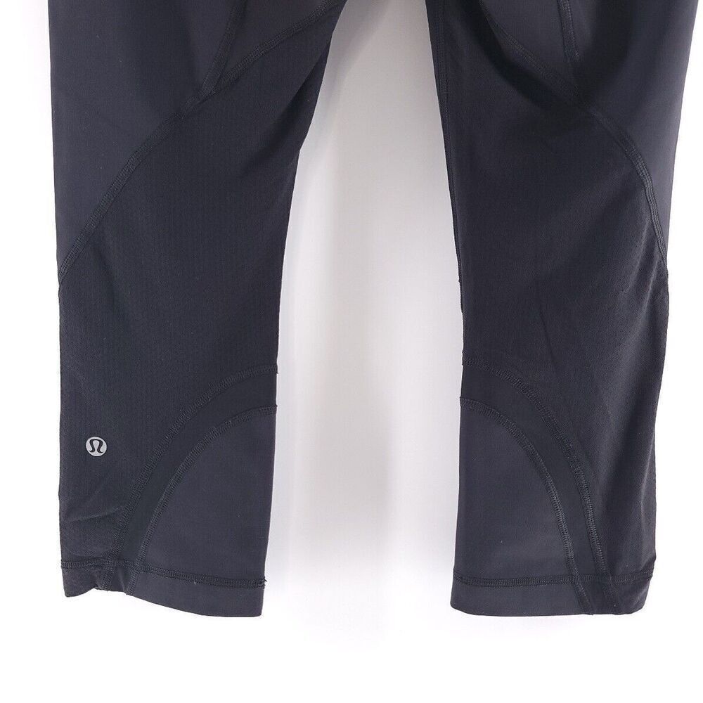 Lululemon Solid Black Back Zip Pocket Active Crop… - image 6
